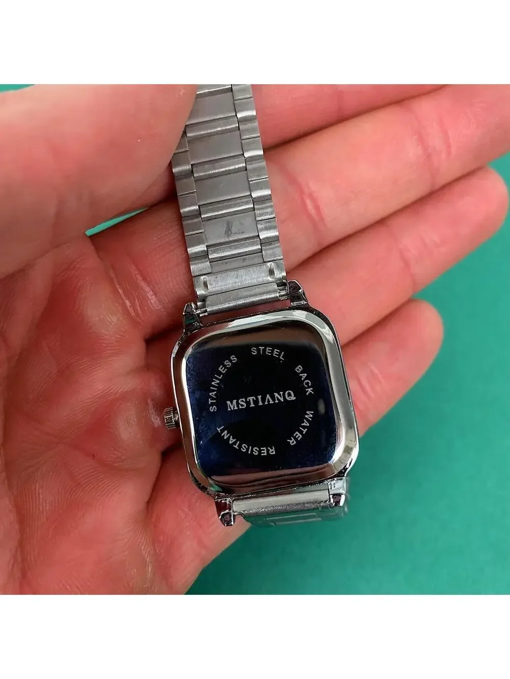 2000s Y2k style silver square watch. Classy sporty style watch. Stainless steel